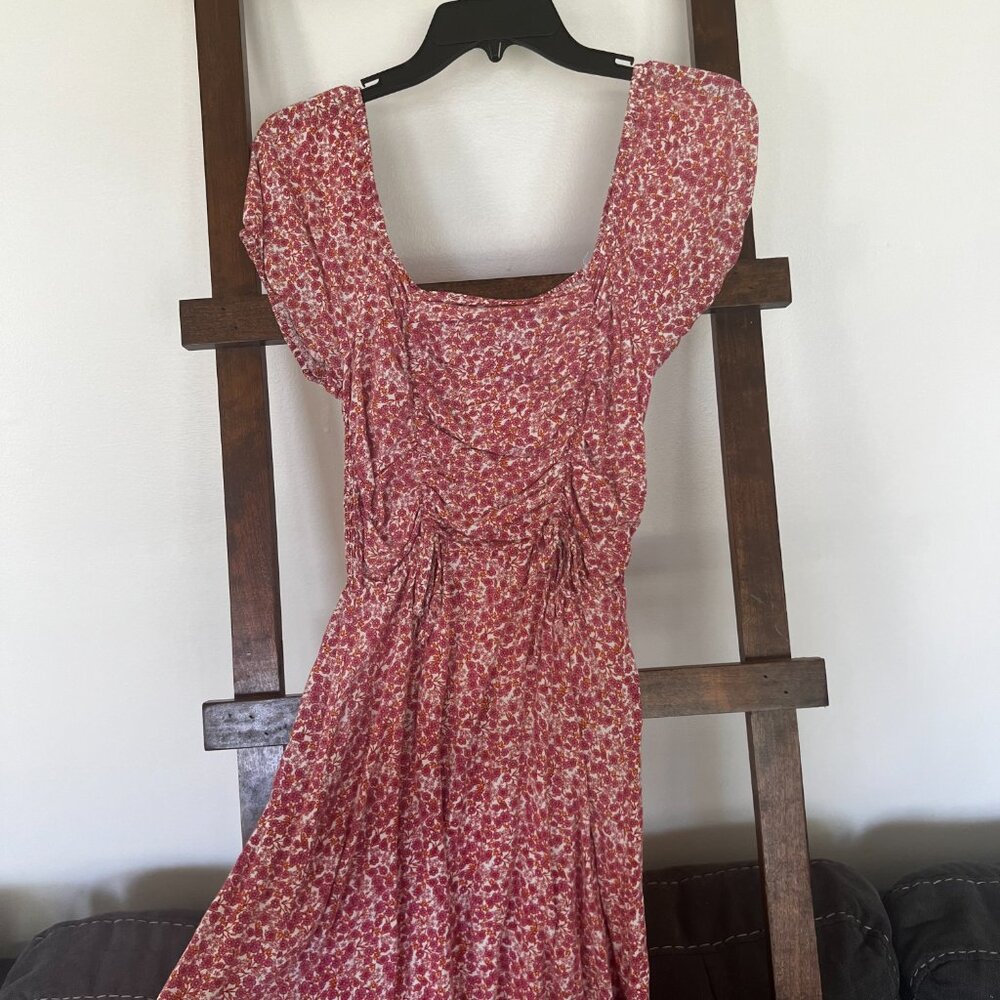 Floral Cinched Waist Mini Dress
